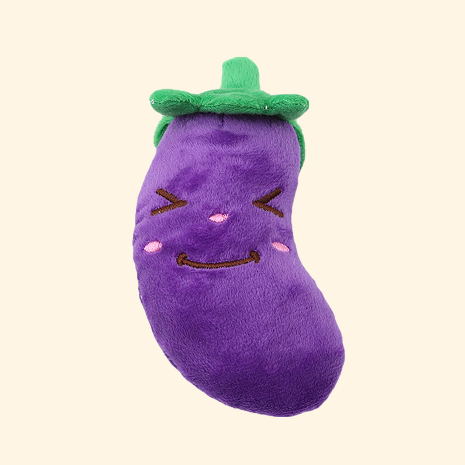 Eggplant Squeaker Pet Plush Toy