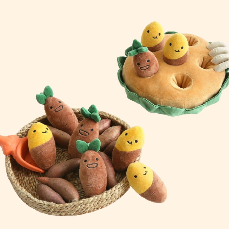 Sweet Potato Pull and Sniff Interactive Dog Puzzle Toy Set - FunnyFuzzy