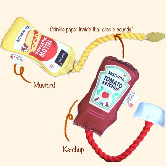 Ketchup Mustard Paste Tube Rope Toy