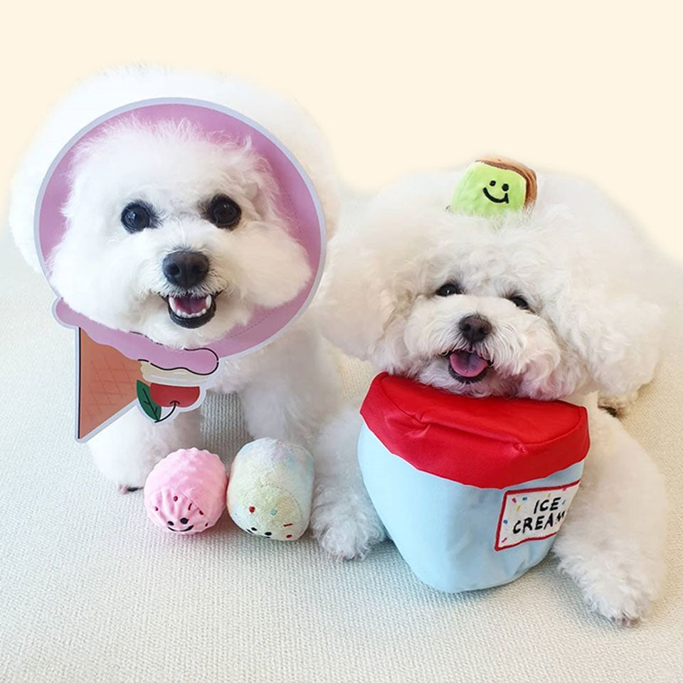 Ice Cream Bucket Nosework Dog Toy