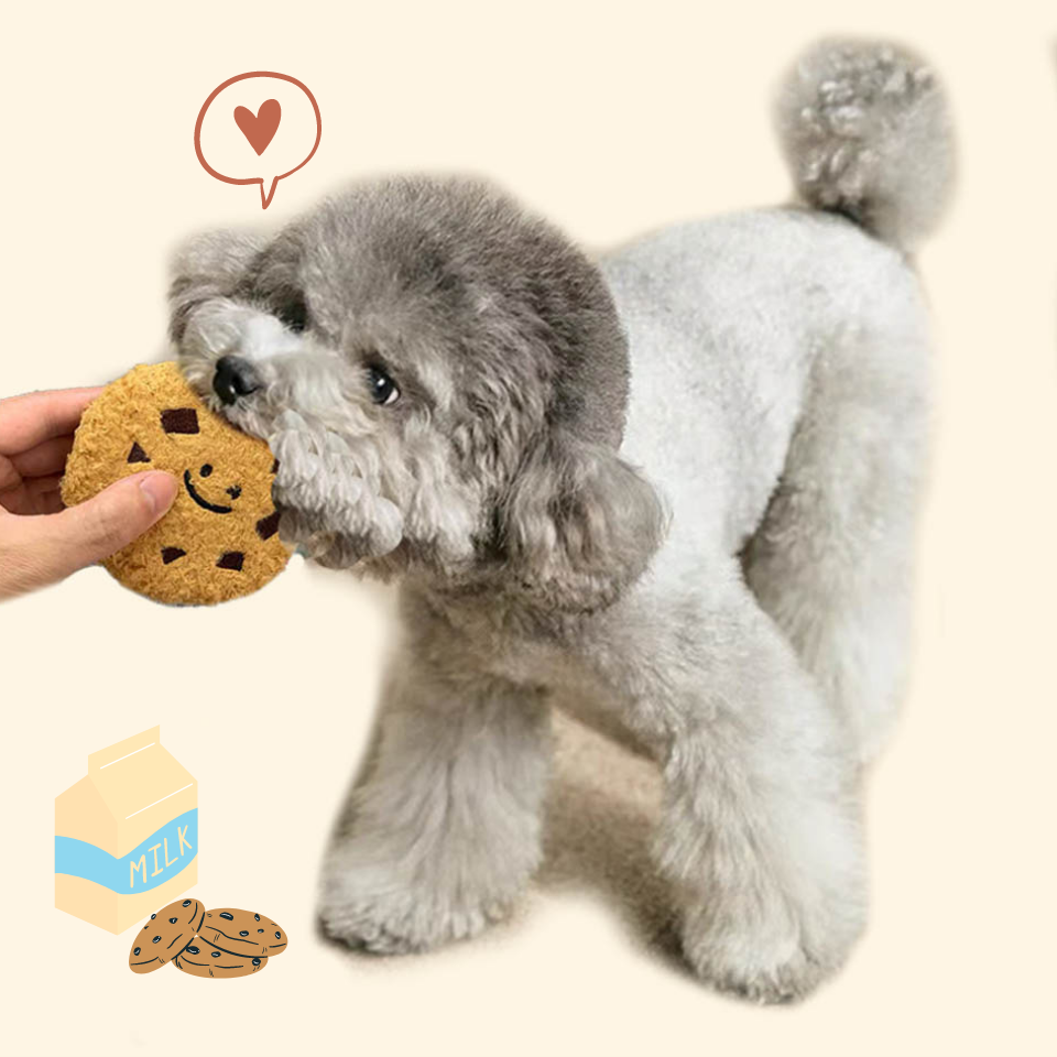 Choco Chip Cookie Squeaker Plush Toy