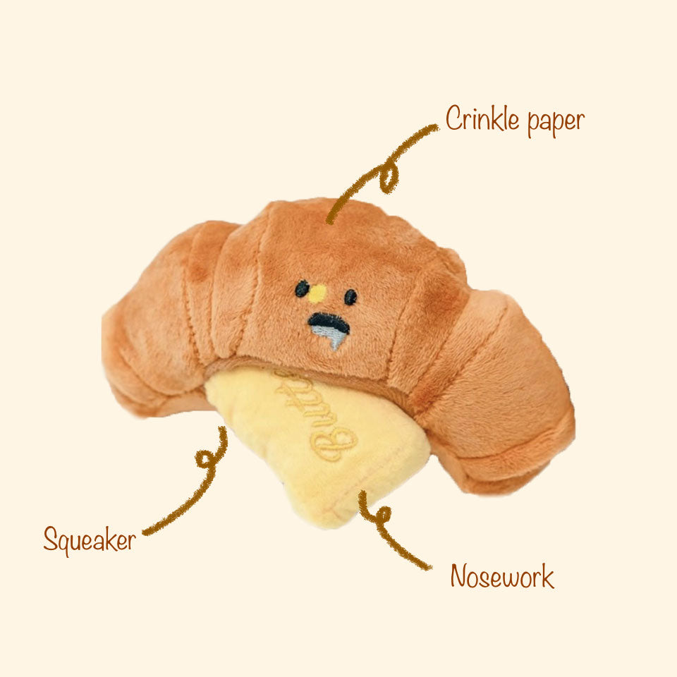 Butter Croissant Plush Dog Toy – Petto Petto