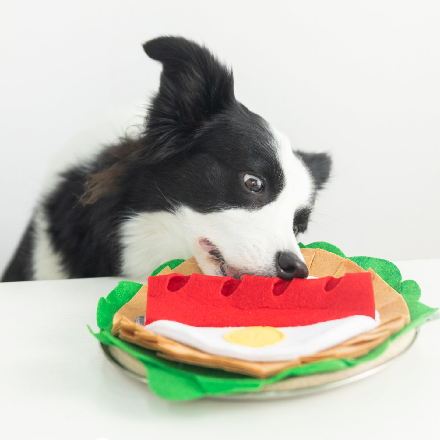 Smiley Breakfast Plate Snuffle Dog Toy
